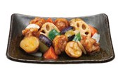鶏と野菜の黒酢あん定食.jpg
